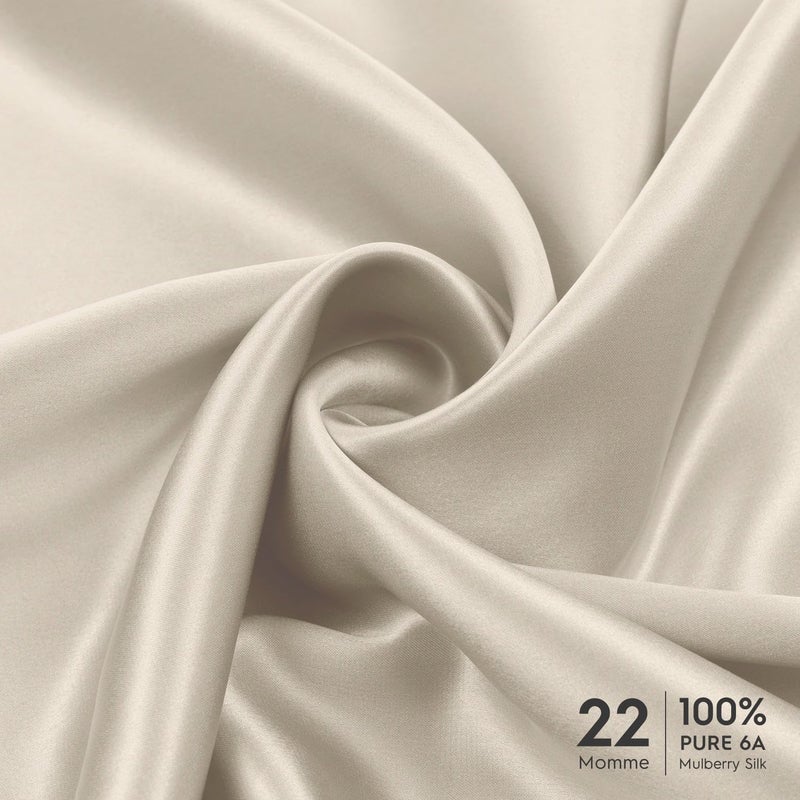 Tafts Pillow Cases - 22mm 100% Pure Mulberry 6A Silk Pillowcase for Hair & Skin with Zipper Closure, Cooling, Natural, Organic, Double Sided Silk Pillow Case (Nude, King 20x36, 1pc) - Image 2